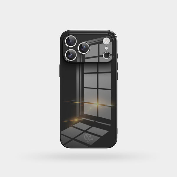 Macaron (Gem Black) Tempered Glass iPhone Case
