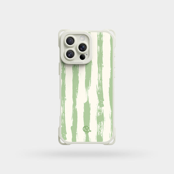 Sage Green Stripes - Ultra Impact Liquid Silicone iPhone Case