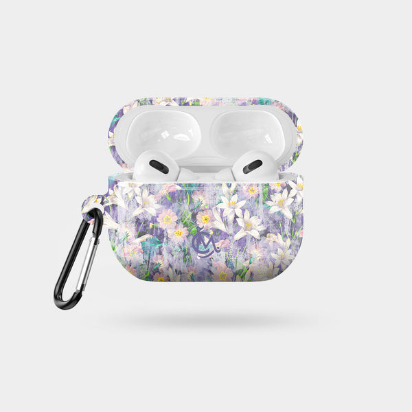 Romantic Purple Flower Sea - Glossy Tough AirPods Case