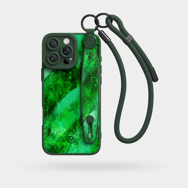 Wine Green - Wrist Strap Liquid Silicone iPhone Case