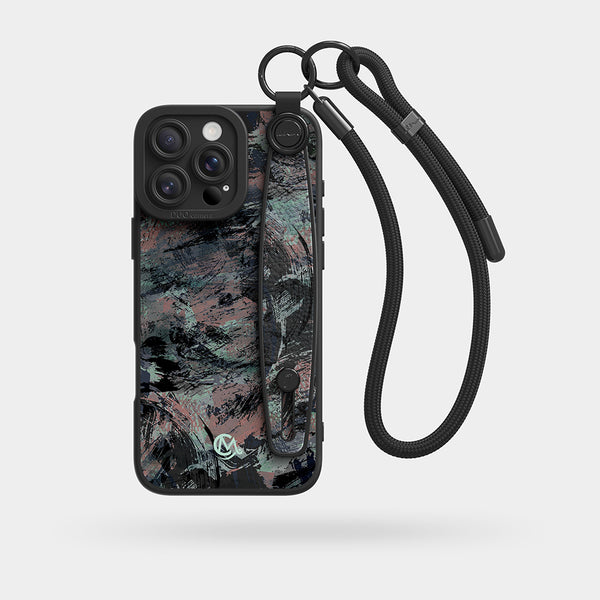 Painted Camo - Wrist Strap Liquid Silicone iPhone Case
