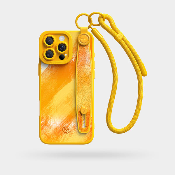 Orange Flavor - Wrist Strap Liquid Silicone iPhone Case