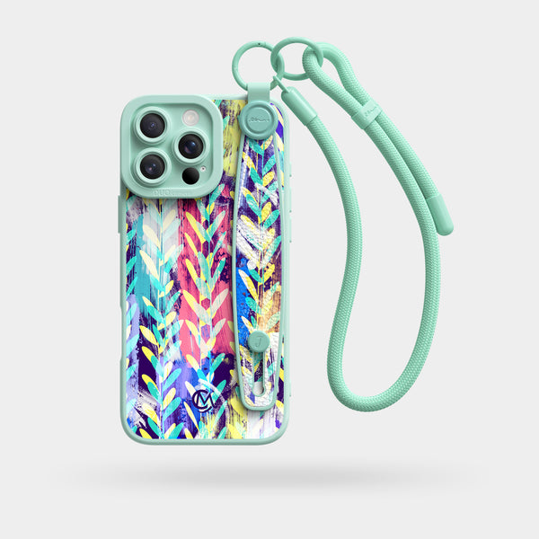 Colored Branches - Wrist Strap Liquid Silicone iPhone Case