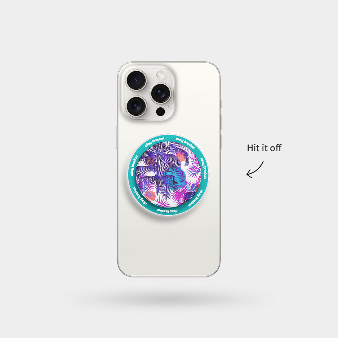 Purple Palm Trees - Airbag Grip For MagSafe