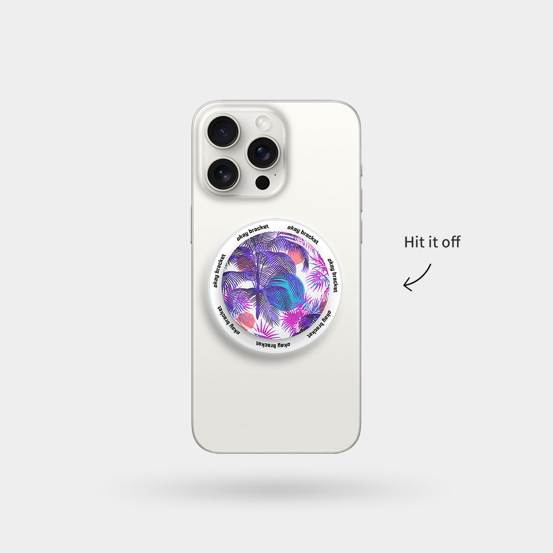 Purple Palm Trees - Airbag Grip For MagSafe