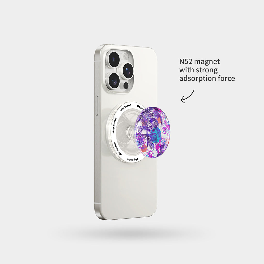 Purple Palm Trees - Airbag Grip For MagSafe