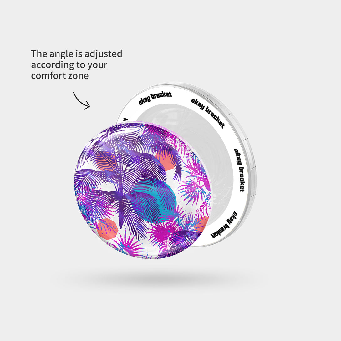 Purple Palm Trees - Airbag Grip For MagSafe