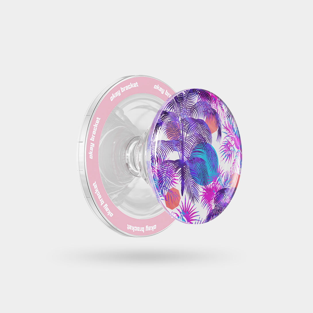 Purple Palm Trees - Airbag Grip For MagSafe