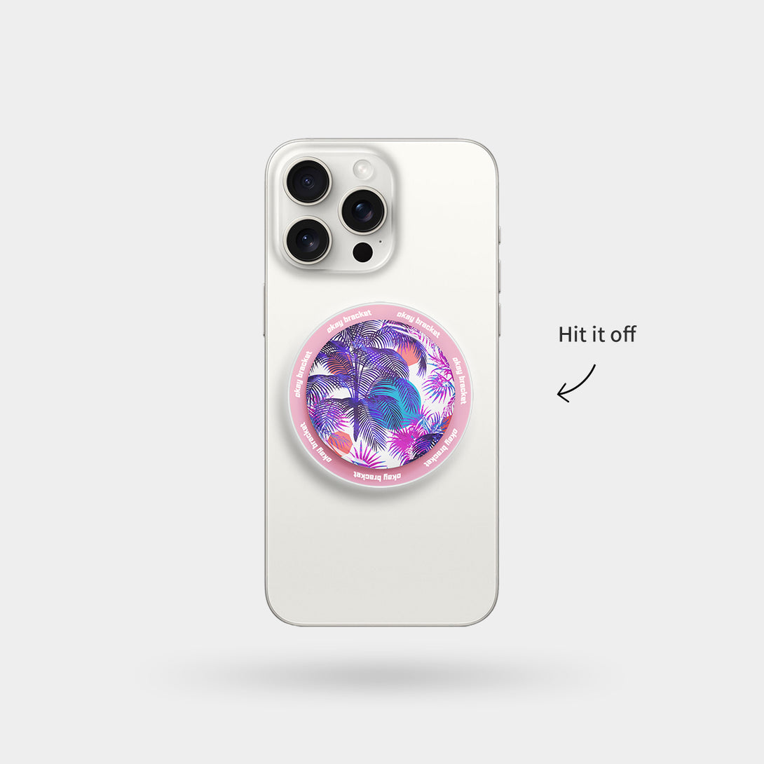 Purple Palm Trees - Airbag Grip For MagSafe