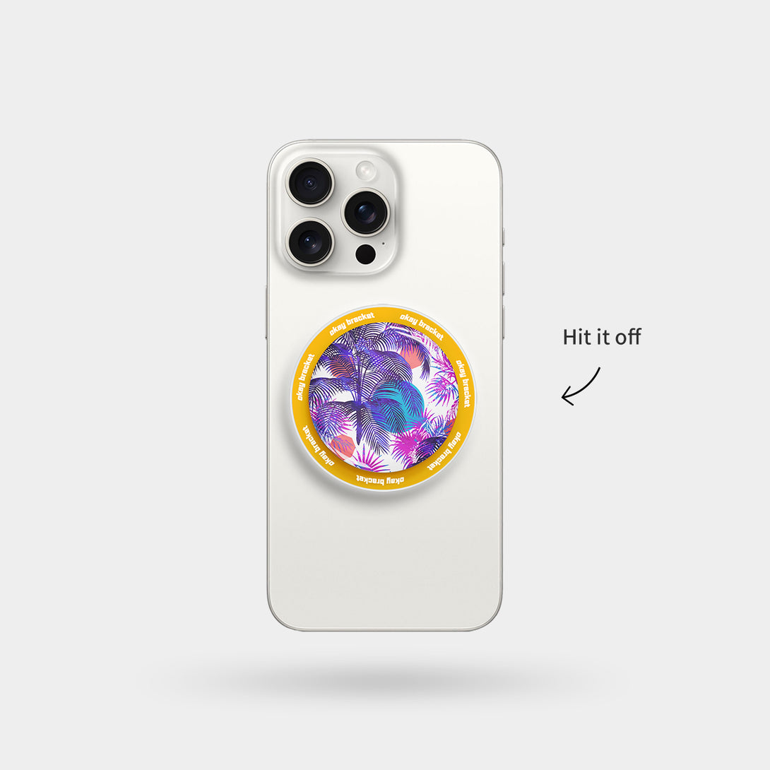 Purple Palm Trees - Airbag Grip For MagSafe