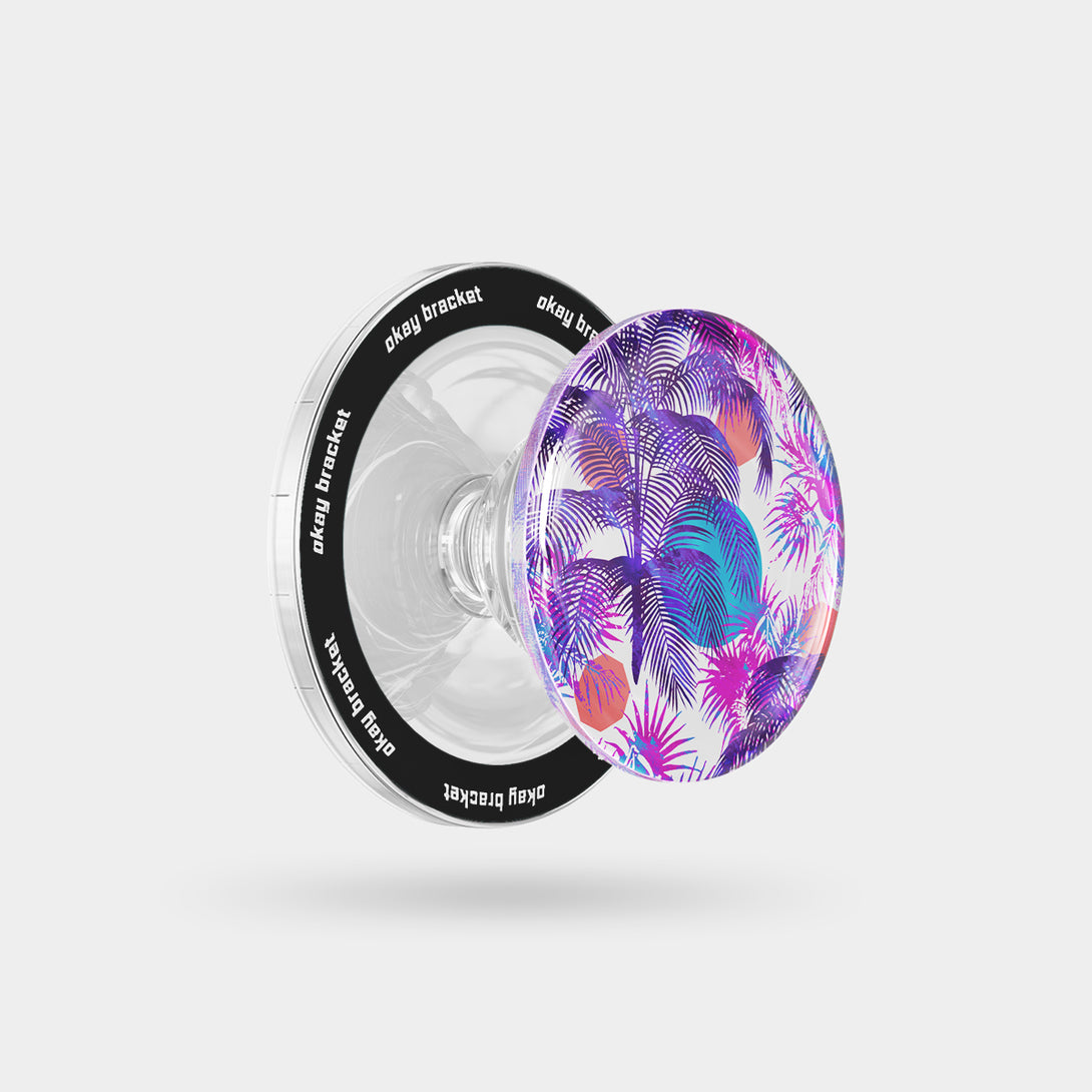 Purple Palm Trees - Airbag Grip For MagSafe