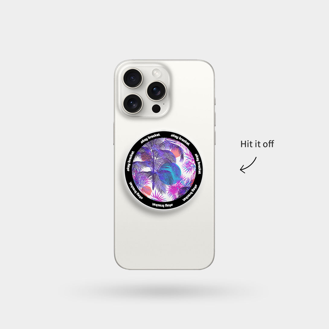 Purple Palm Trees - Airbag Grip For MagSafe