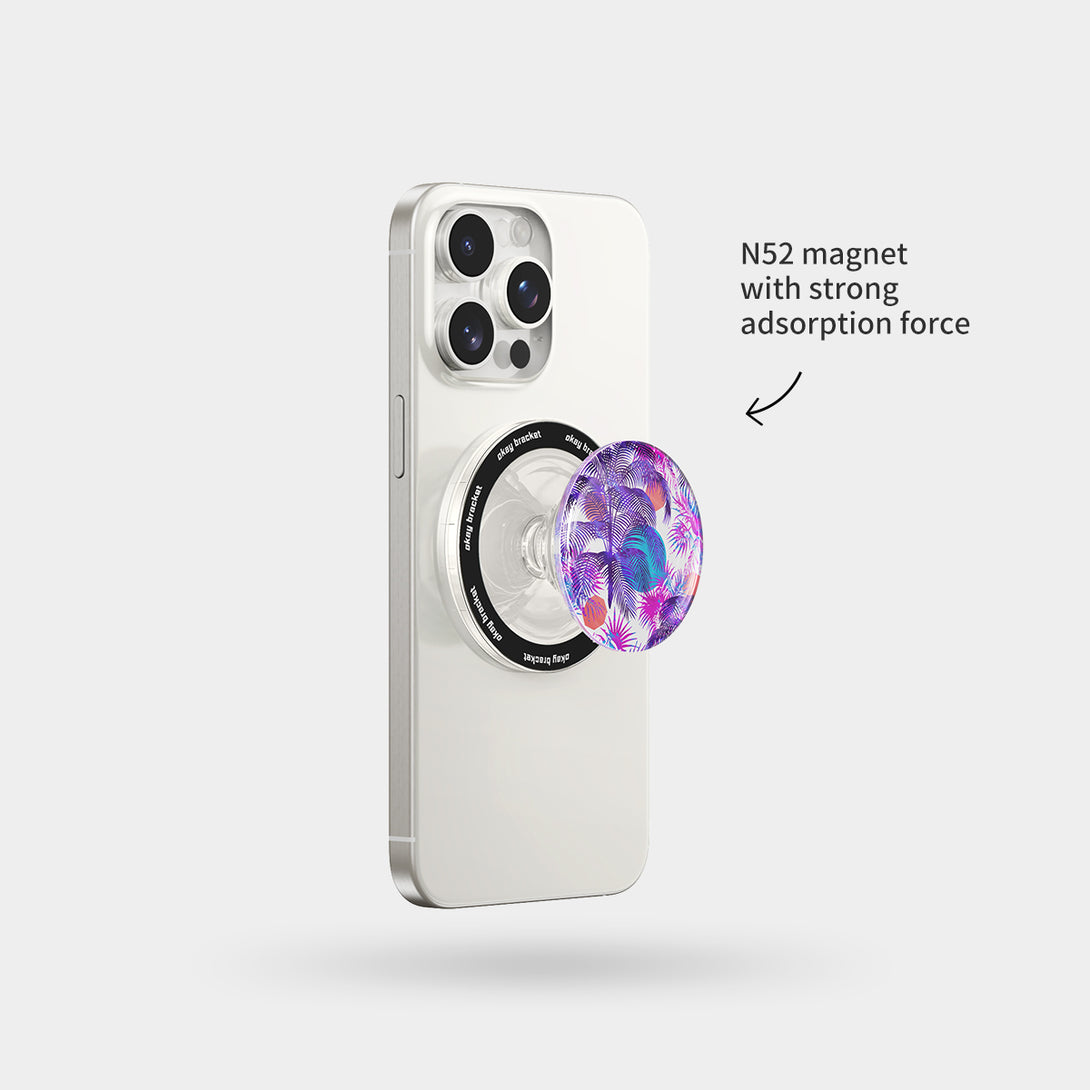 Purple Palm Trees - Airbag Grip For MagSafe