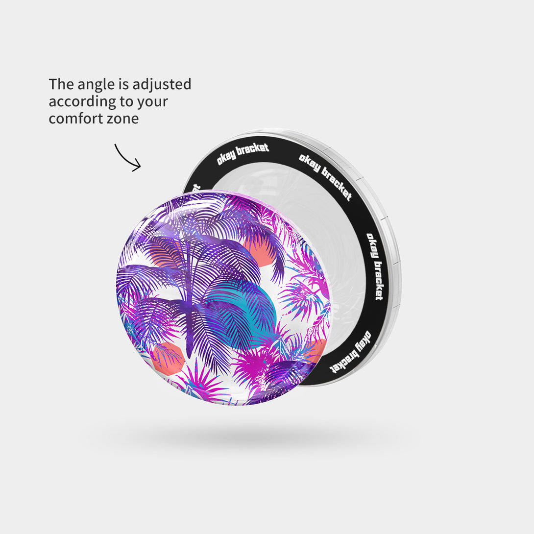 Purple Palm Trees - Airbag Grip For MagSafe