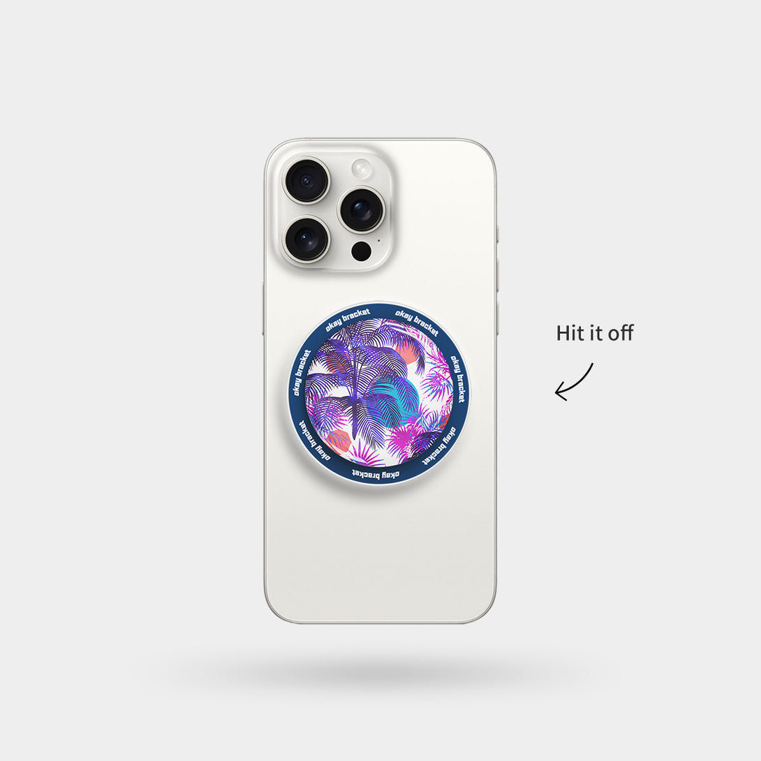 Purple Palm Trees - Airbag Grip For MagSafe