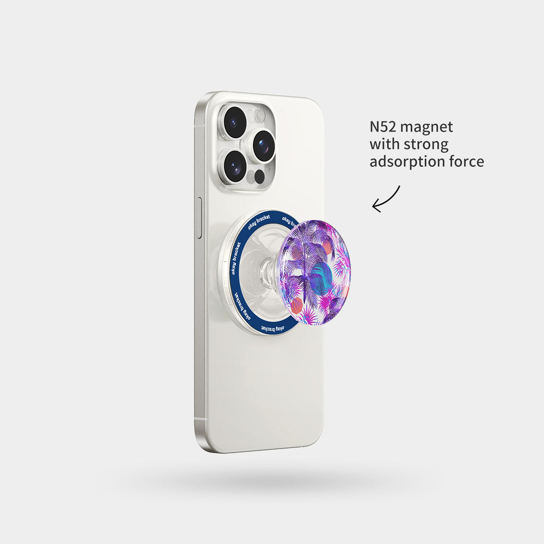 Purple Palm Trees - Airbag Grip For MagSafe