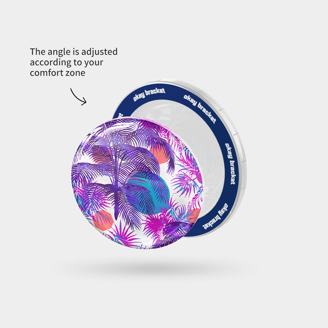 Purple Palm Trees - Airbag Grip For MagSafe