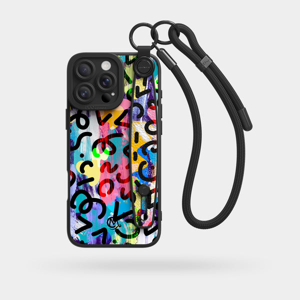 Happy Alphabet - Wrist Strap Liquid Silicone iPhone Case