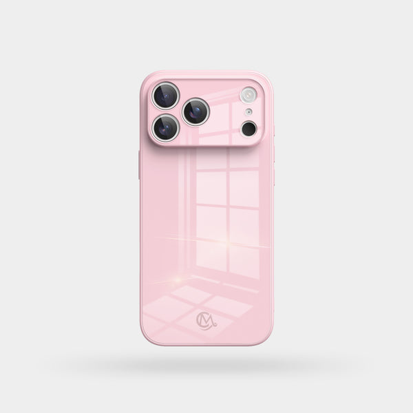 Macaron (Pale Pink) Tempered Glass iPhone Case