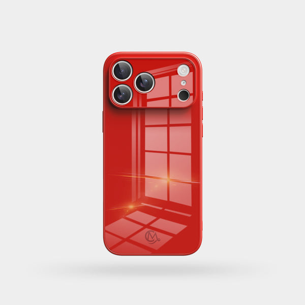 Macaron (Crimson) Tempered Glass iPhone Case